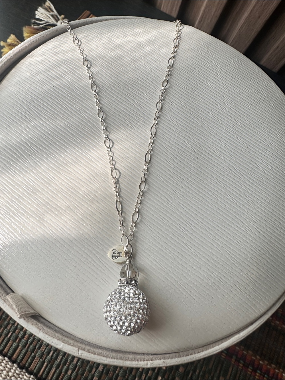 Beautiful Hillberg and berk white sparkle ball long chain necklace